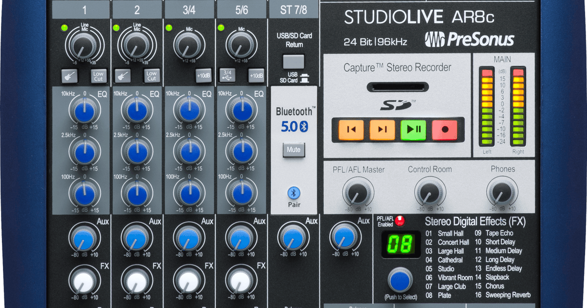 PreSonus STUDIO LIVE AR8c ハイブリッドアナログミキサー PreSonus StudioLive AR8c Analog Mixer (プリソナス)(スタジオワン